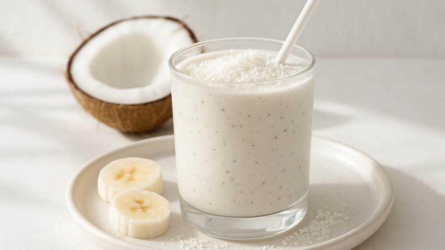 All-White Banana Coconut Smoothie