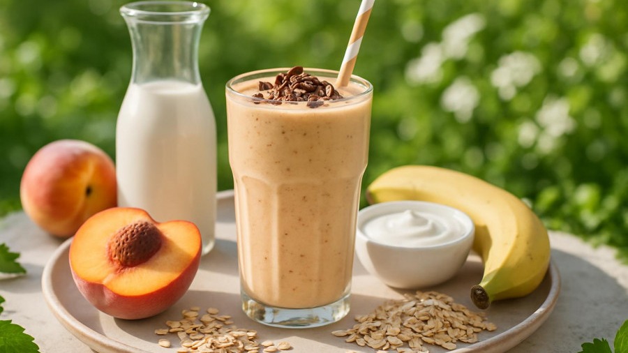 Peachy Oat n Coconut Milk Smoothie