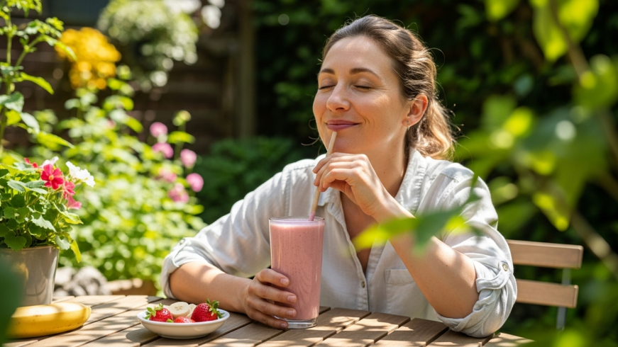 Banana Strawberry & Coconut Smoothie