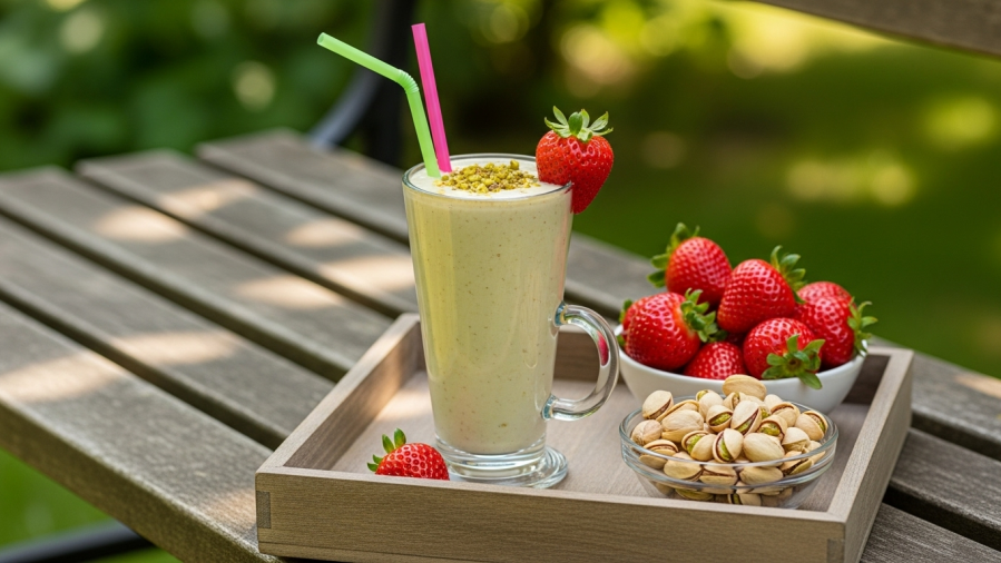 Reduce Belly Fat Series: Strawberry Pistachio Smoothie