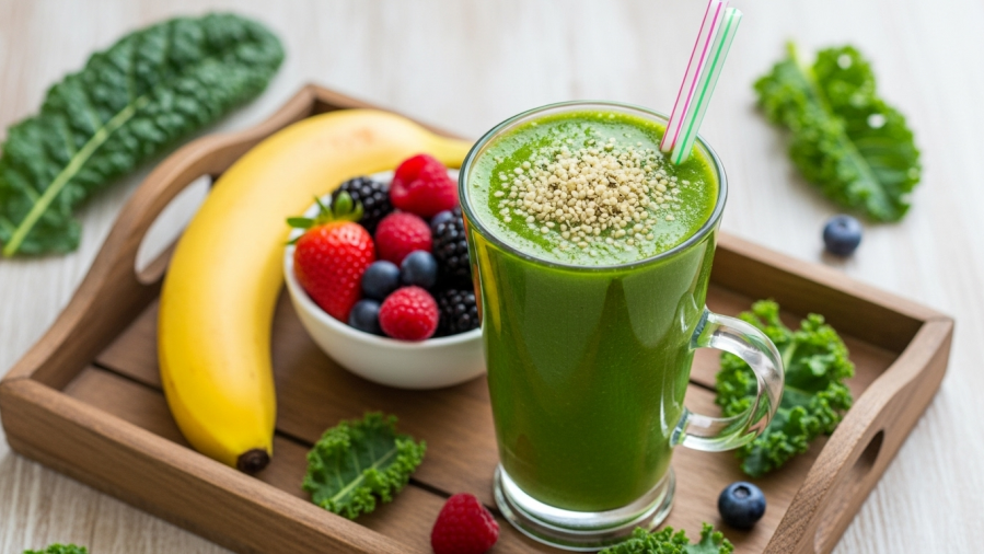 Breakfast Blaster – Banana & Kale Bonanza