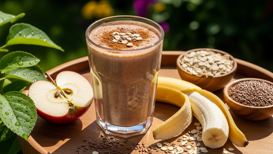Apple Oat & Flaxseed Meal-Replacement Smoothie