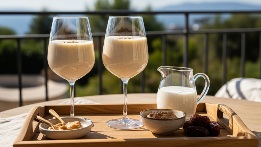 Vanilla & Almond Butter Smoothie with Coconut