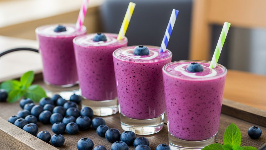 Banana Blueberry Smoothie only 140 Calories