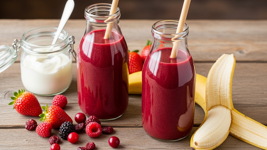 Berries Banana Yogurt Smoothie