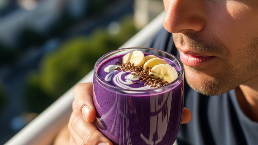 Vibrant Banana Blueberry Smoothie