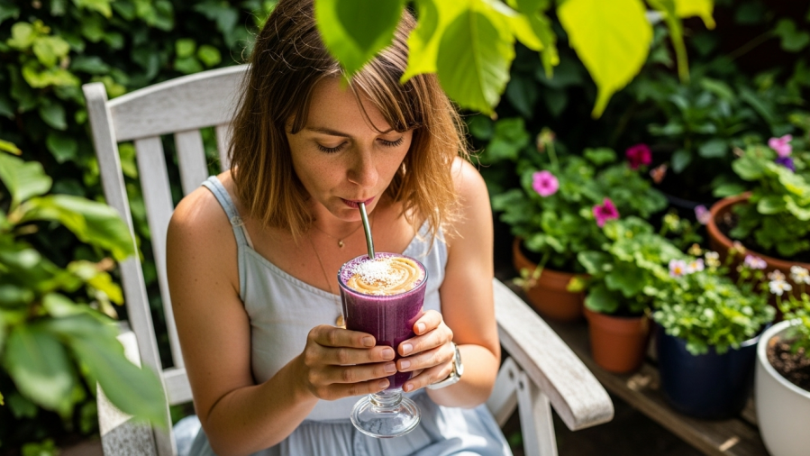 Nutty Banana Blueberry Super Smoothie