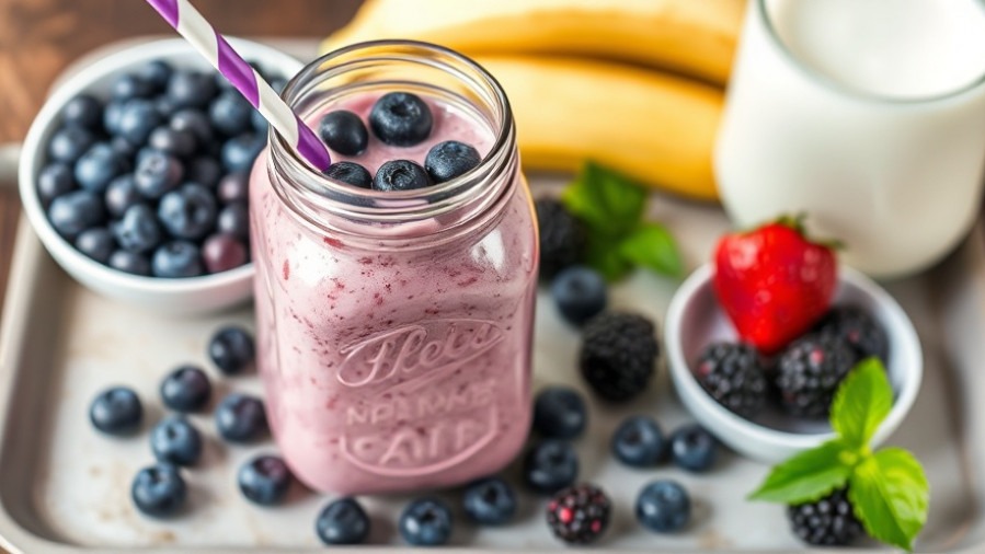 Low-Calorie Fresh Berry and Yogurt Smoothie