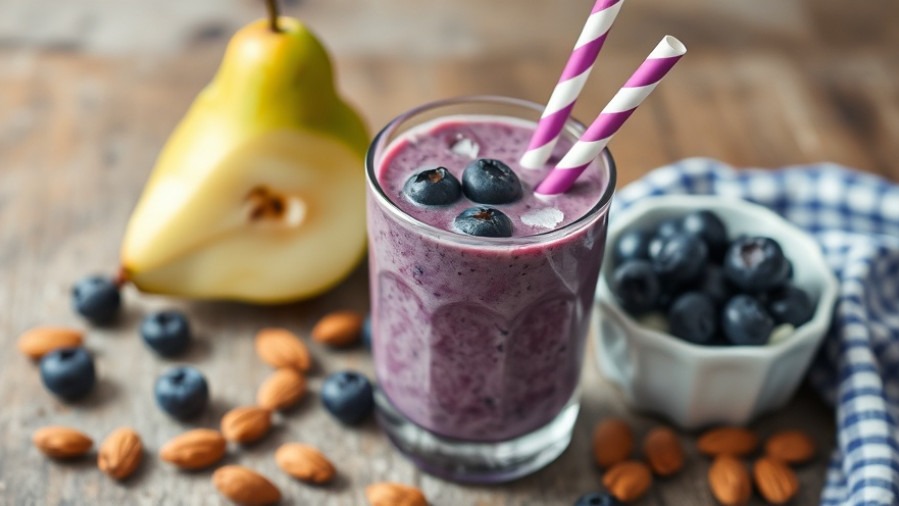 Almond Blueberry Pear Smoothie