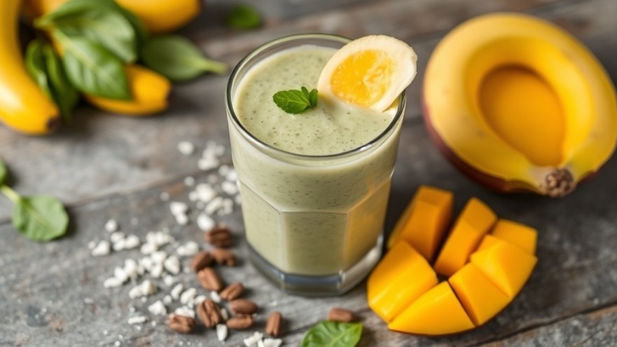 4-Ingredient Tropical Green Smoothie Just 100 Cals