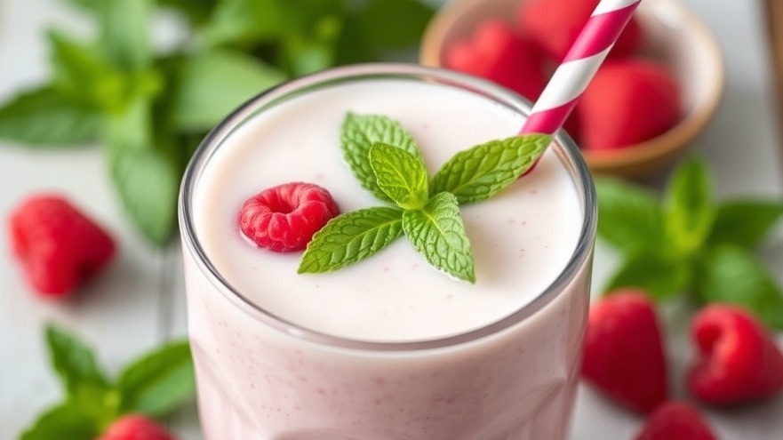 Probiotic Coconut Raspberry Peppermint Smoothie