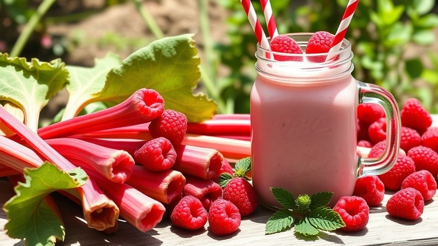 Raspberry Rhubarb Smoothie is under 200 Calories