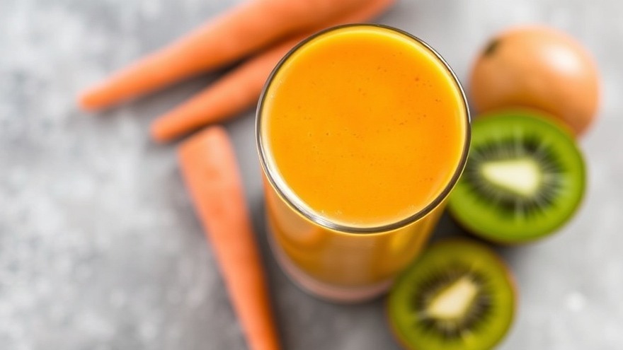 Carrot Mango Kiwi Smoothie for Under 150 Calories