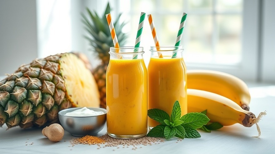 Pineapple Ginger Smoothie to Ease Tummies