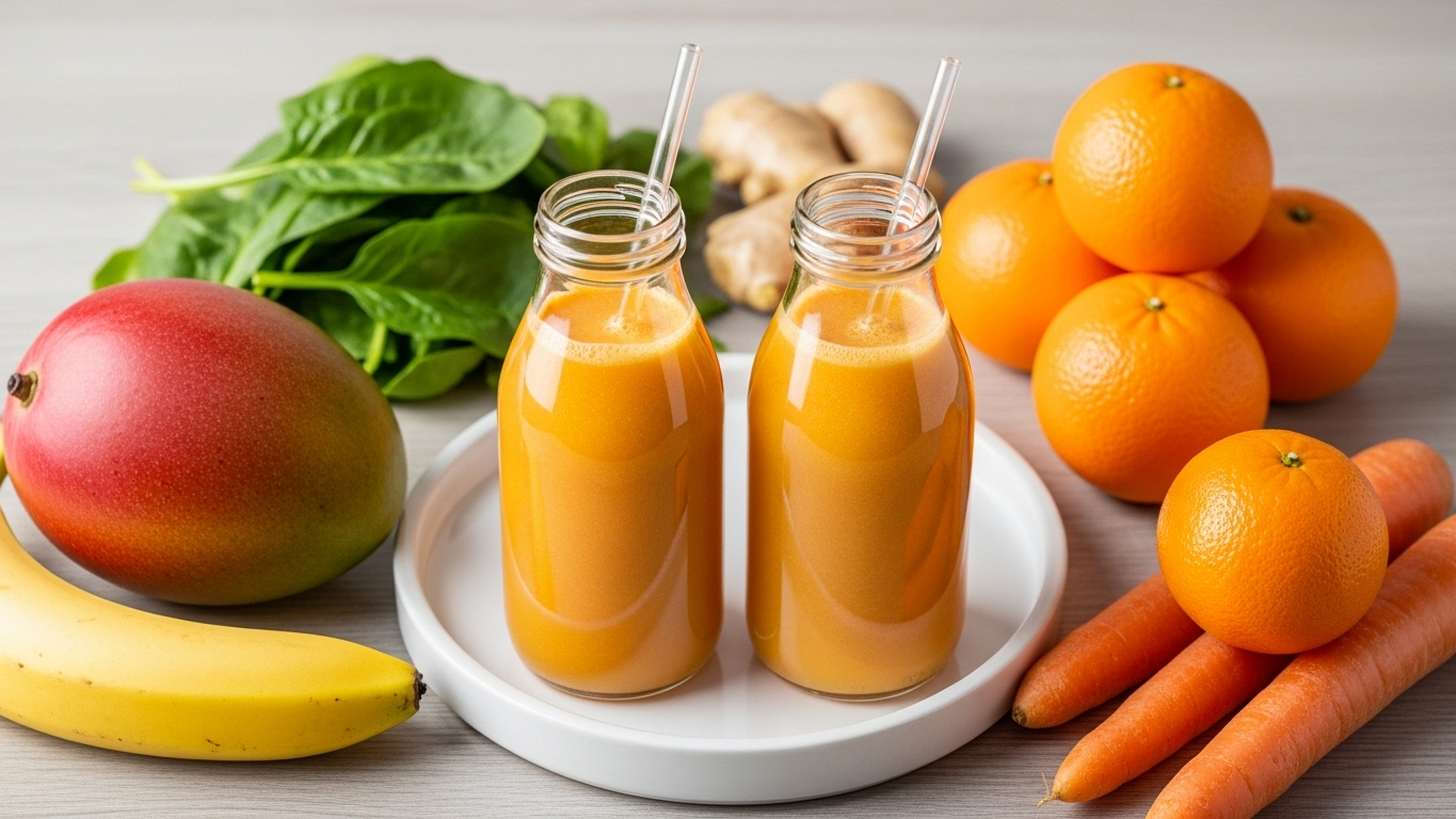 Flu and Stress Busting Tangerine Green Smoothie