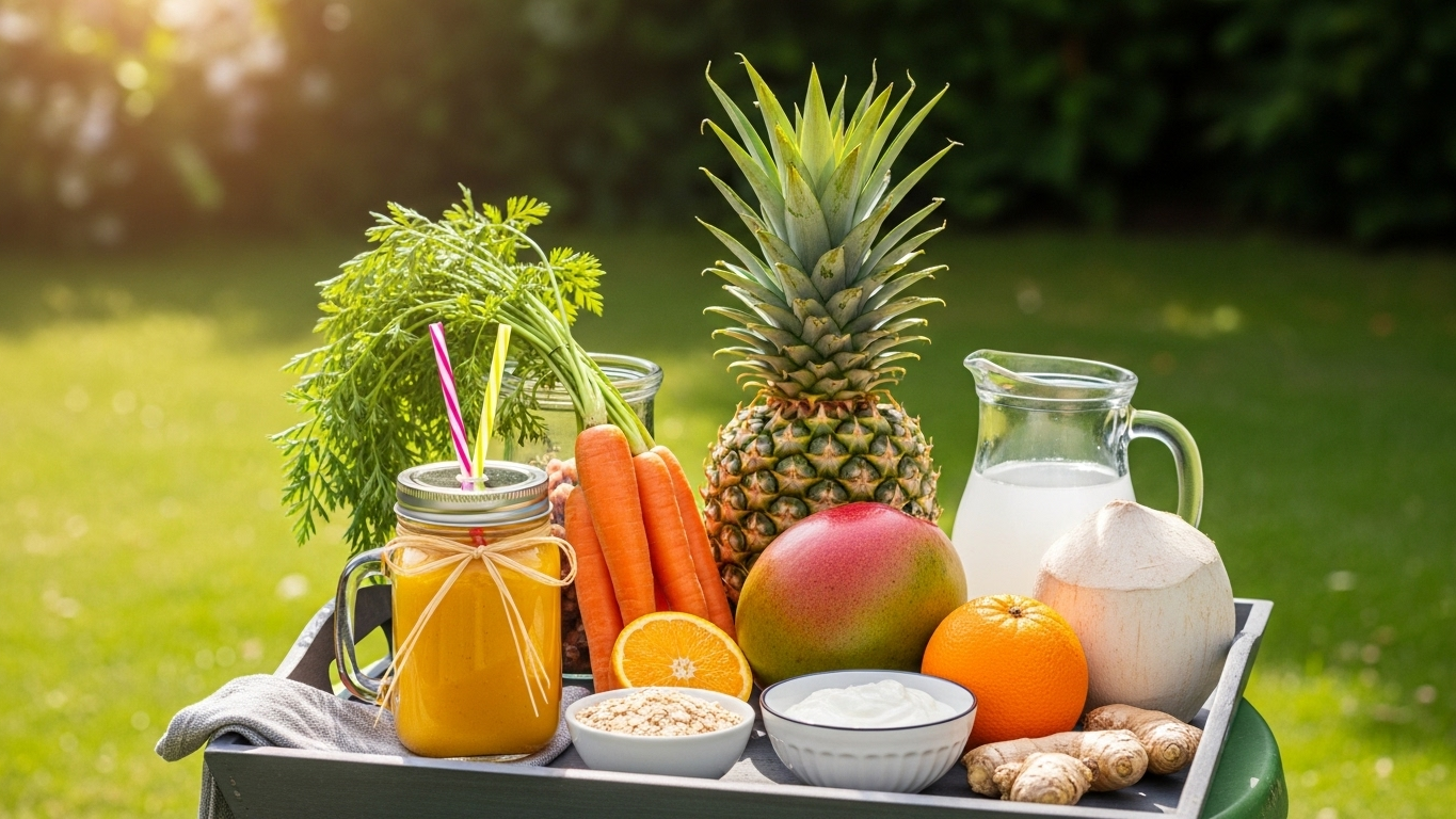 Tropical Smoothie with Sugar-Balancing Yogurt and Oats