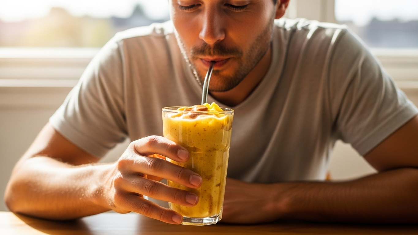Almond Butter Pineapple Smoothie for Under 200 Calories