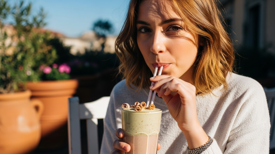 Pistachio Smoothie with just a Hint of Chocolate