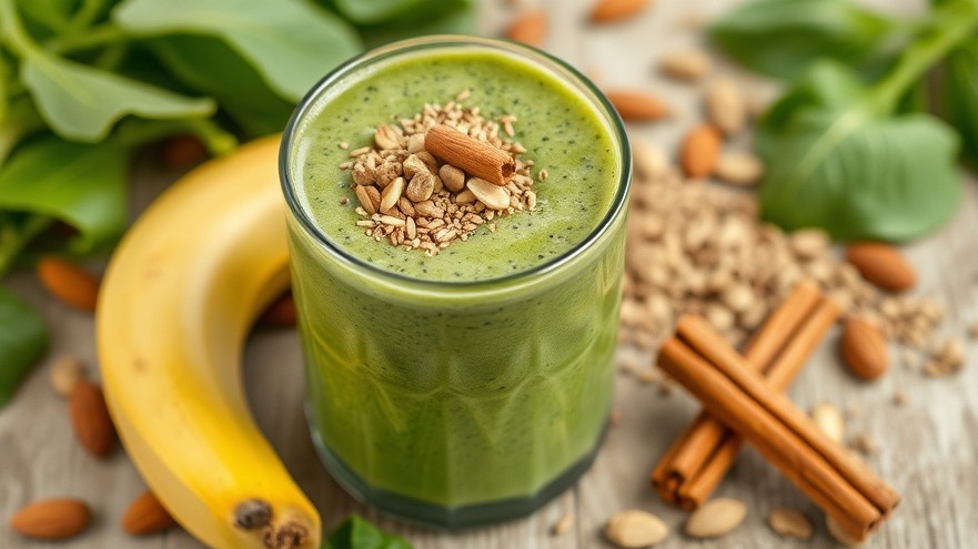 Banana Almond Green Smoothie for Under 250 Calories
