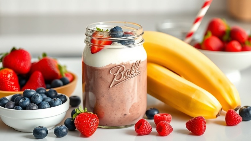 Chocolate Banana Berry Protein Smoothie