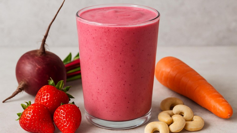 Pink Coconut Green Smoothie (Banana-Less)