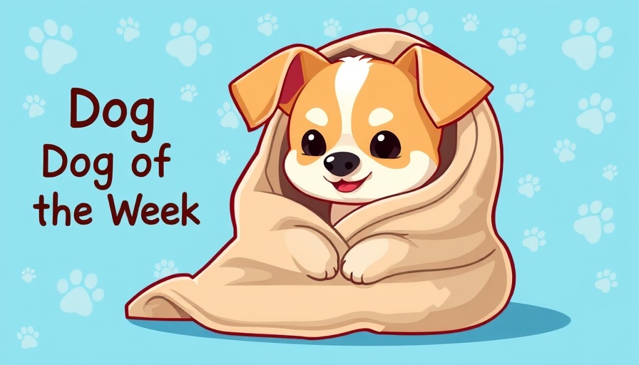Dog Photo Contest Winners: Cute dog in blanket as 'Dog of the Week'.