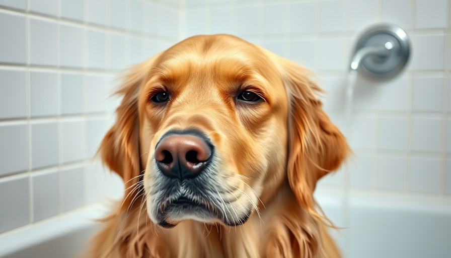 Golden retriever receiving a gentle bath, showing how to give a dog a bath.