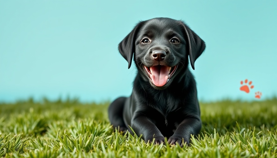 Happy black Labrador puppy highlighted in dog photo contest winners.