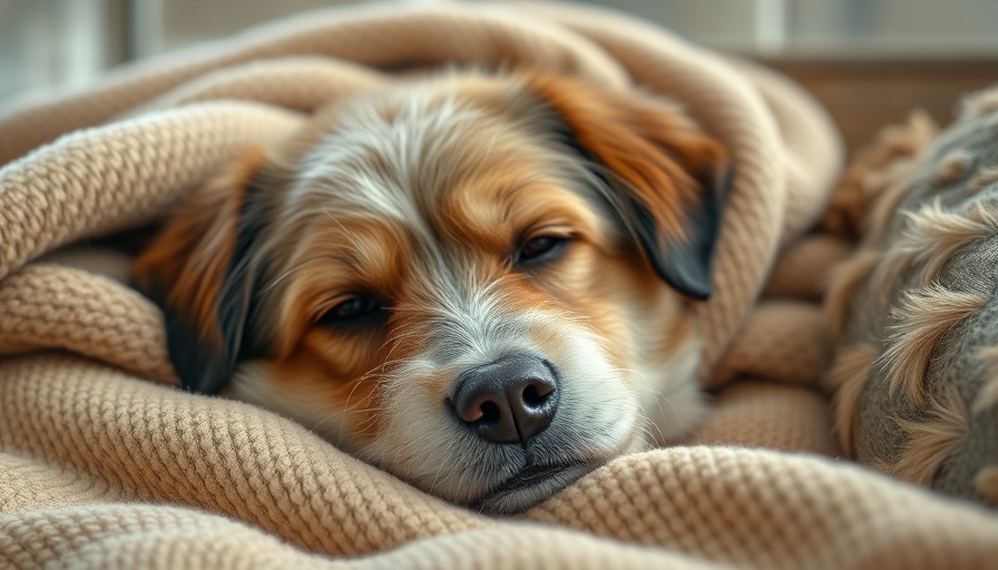 Elderly dog resting comfortably, solution for old dog incontinence.