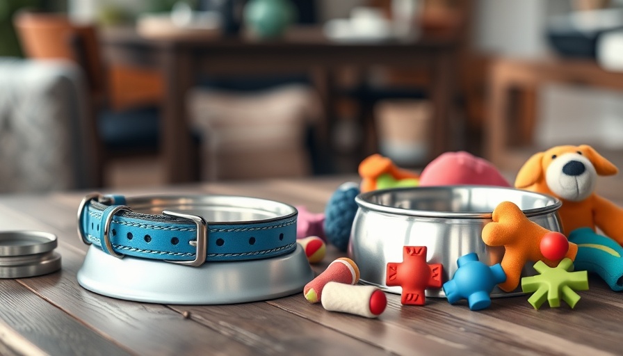 Pet accessories ready on table for welcoming a second dog.