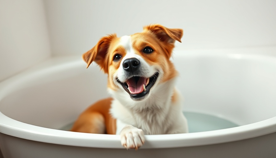 Stress-free dog bath in a cozy bathroom setting.