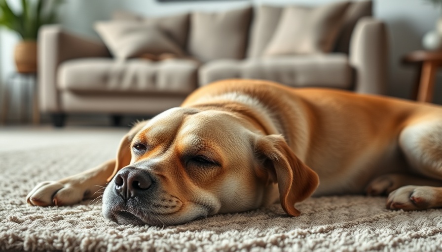 Older dog with leash and training clicker on carpet, breaking bad habits context.