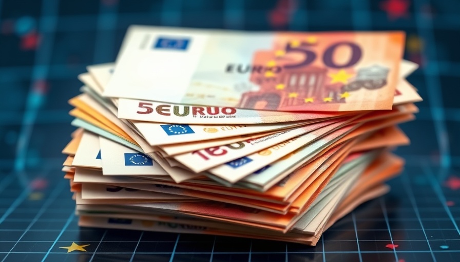 Euro banknotes with digital elements representing ESMA oversight over crypto.