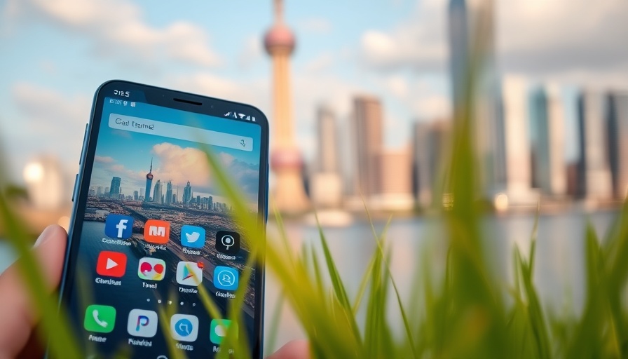 Smartphone with travel apps against cityscape, best eSIMs for international travel.