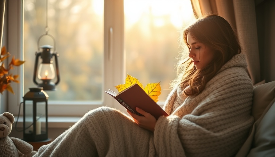 Young woman in fall cozy routine by window, enhancing immune system atmosphere.
