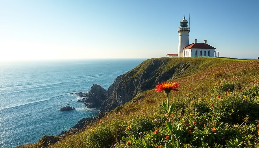 Scenic lighthouse in Wales, perfect for walking adventures.