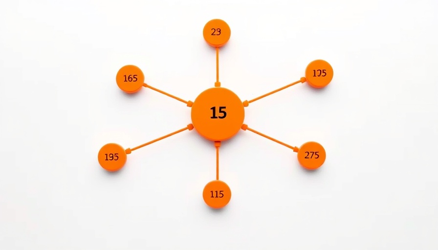 Minimalist diagram with connected orange nodes
