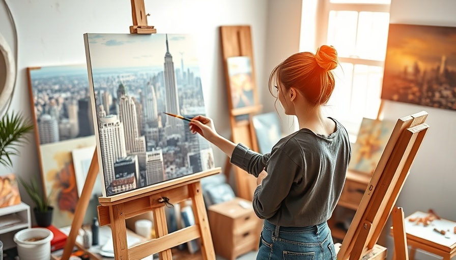 Creativity and brain health: Young woman painting in a studio.