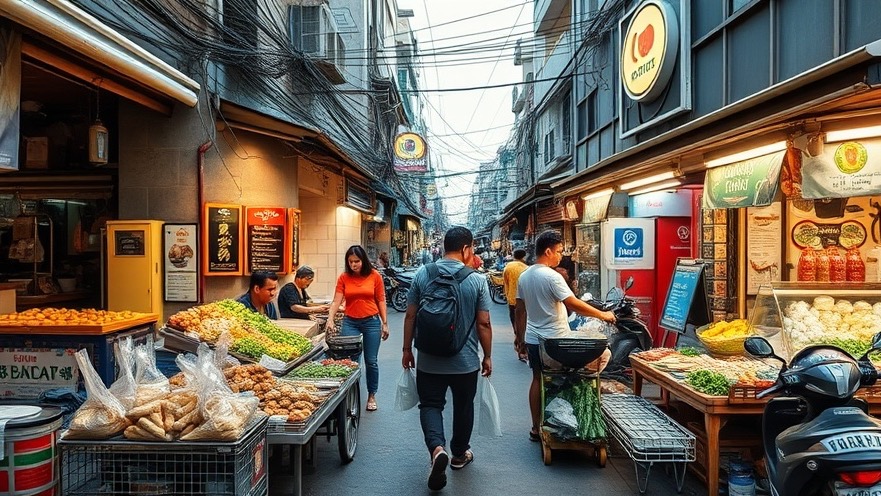 Vibrant street food trip in Thailand showcasing delicious local dishes.