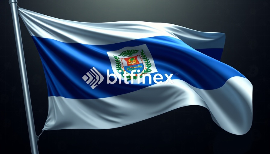 El Salvador Bitcoin Bitfinex intertwined flag and logo.