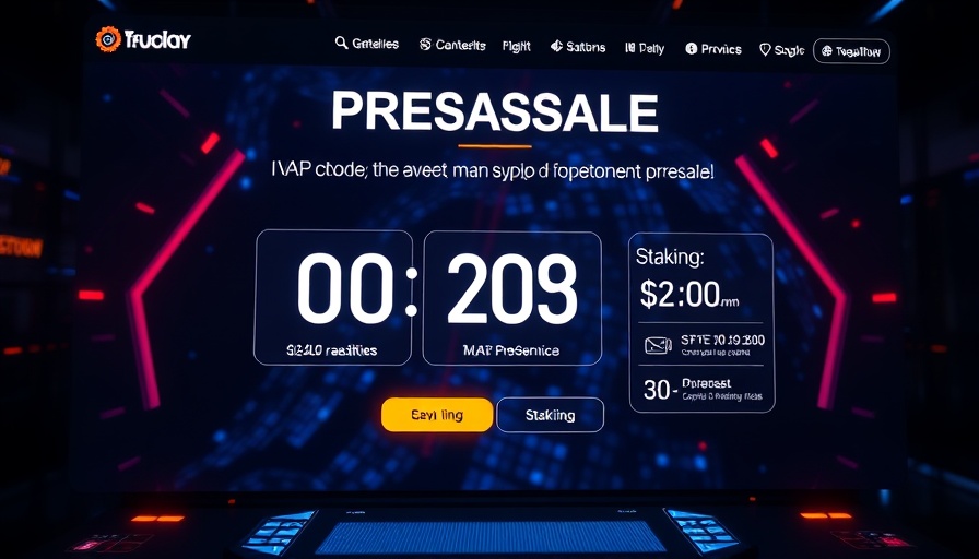Futuristic digital interface for cryptocurrency presale, space-themed design