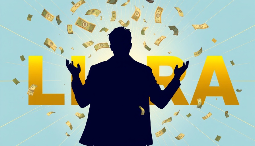 LIBRA co-creator Hayden Davis silhouette with money in colorful abstract art.