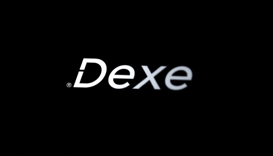 Minimalistic DeXe logo on dark background, DeXe Price Prediction.