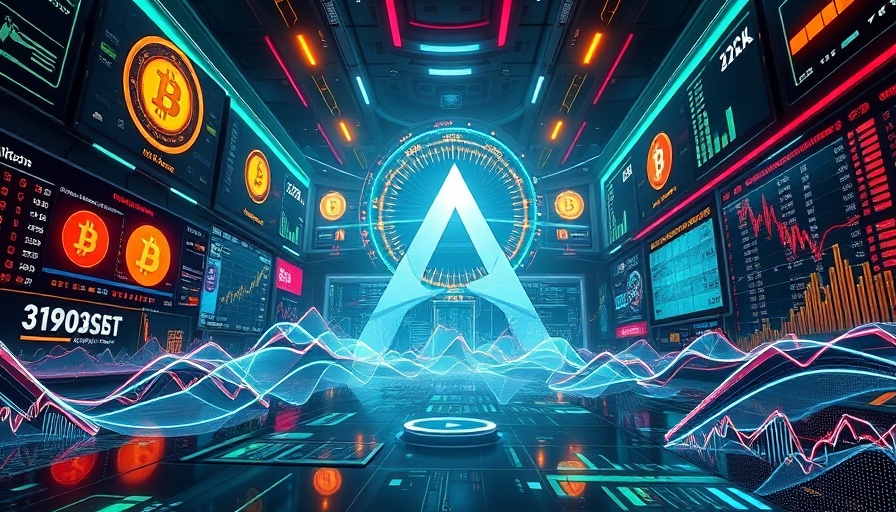 Futuristic depiction of Ark Invest buying Bitcoin, digital theme.