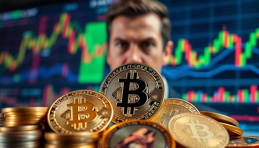 Crypto market soars with Bitcoin, Ethereum coins in focus, colorful charts backdrop