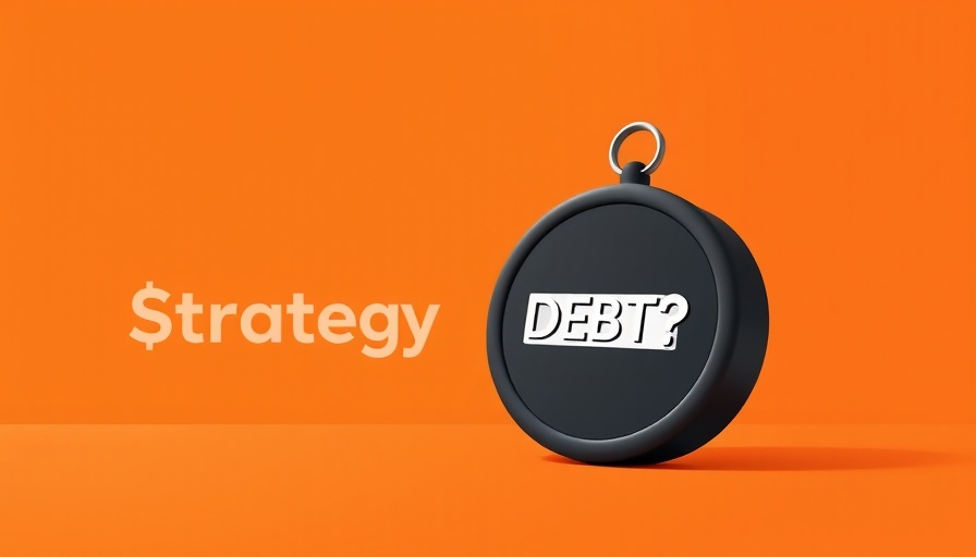 Minimalist illustration of debt weight with Bitcoin symbol