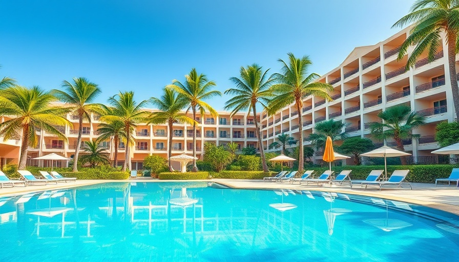 The Reach Key West resort featuring a serene pool and palm trees.