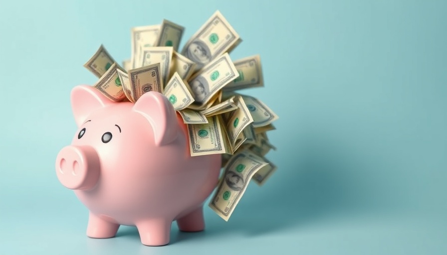 Pink piggy bank filled with cash symbolizing high yield dividend growth stocks.