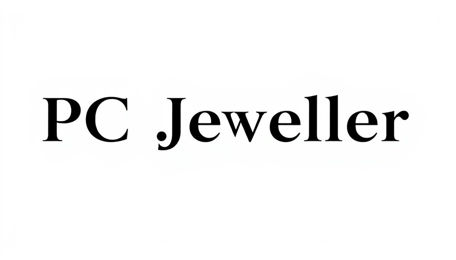 PC Jeweller logo with minimalist black and gold design.