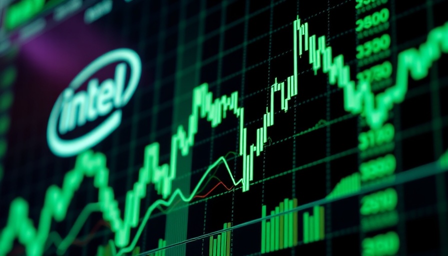 Intel stock chart depicting 5-day trend with key financial data.